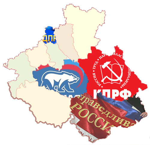  На карте обозначено, в каком районе партия получила наилучший результат