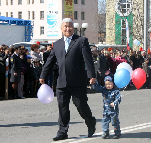 Министр культуры Владимир Кончев с сыном
