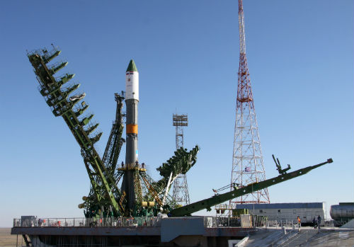 «Союз-У» с космическим аппаратом «Иджипсат» на стартовой площадке. Фото Роскосмоса