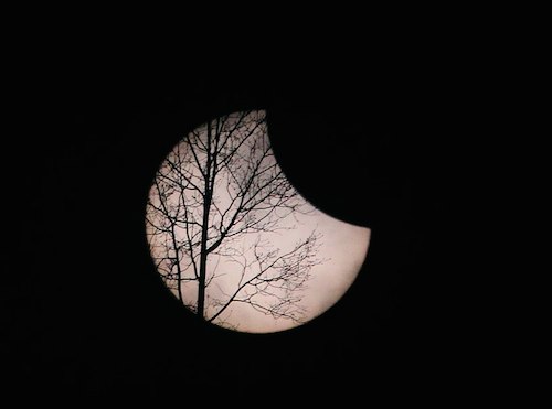 Частичное солнечное затмение. Фото Астрономического клуба РА (vk.com/altaiastro)