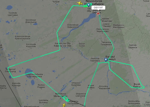 Маршрут натовского самолета-разведчика 2 сентября. Снимок экрана с сайта flightradar24.com