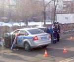 В Горно-Алтайске протаранили машину ДПС (фото)