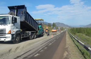 Начался ремонт Чуйского тракта около Онгудая
