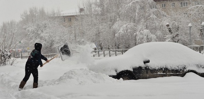 Стихия. Сильный снегопад обрушился на Алтай (фото)