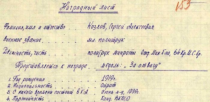 Политрук Козлов у деревни Кузнечиха вызволил окруженных разведчиков