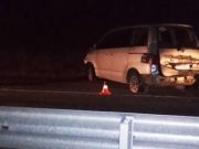 Автомобиль протаранил дорожное ограждение на Чуйском тракте