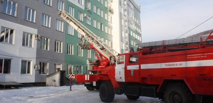 Пожарно-тактические учения прошли в республиканской больнице
