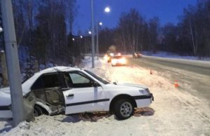 Несколько автомобилей слетели с дороги из-за заносов