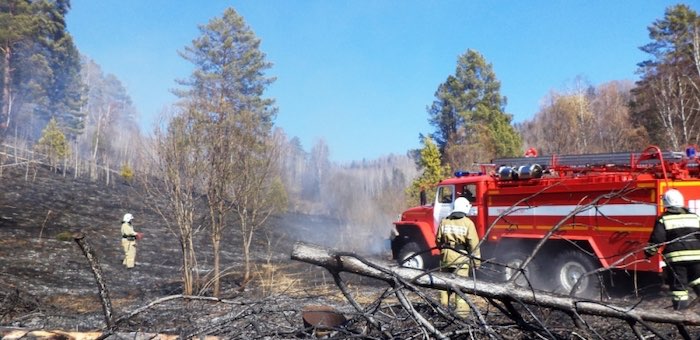 В Горно-Алтайске из-за сухой травы едва не сгорели 23 жилых дома