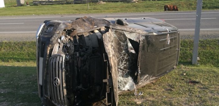 Турист перевернулся на Toyota Land Cruiser в Онгудайском районе