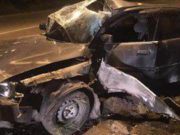 Ночная поездка в нетрезвом виде обернулась разбитой машиной Ночная поездка в нетрезвом виде обернулась разбитой машиной