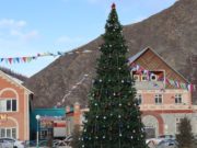 В Усть-Кане на главной площади установили искусственную елку В Усть-Кане на главной площади установили искусственную елку