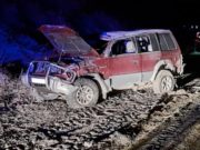 Ночная поездка на Mitsubishi Pajero завершилась драматически Ночная поездка на Mitsubishi Pajero завершилась драматически