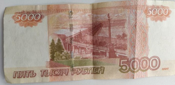Полицейские изъяли фальшивую пятитысячную купюру