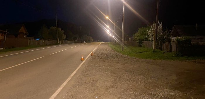 Мотоциклистка поздно вечером сбила лошадь