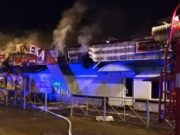 В Майме сгорел придорожный торговый ряд В Майме сгорел торговый павильон