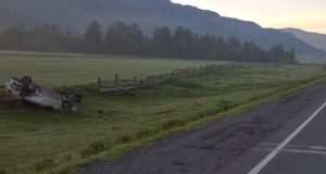 Пьяный житель Онгудая перевернулся ночью на машине на Чуйском тракте
