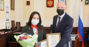 Олег Хорохордин встретился с призером чемпионата Европы по профмастерству Анжелой Калановой