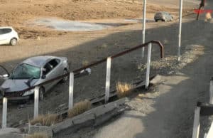 Жительница Кош-Агача на Toyota Allion слишком разогналась и слетела в кювет