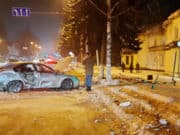 Авария около здания Пенсионного фонда: водитель не учел погодные условия