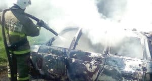 В селе Актел сгорел автомобиль