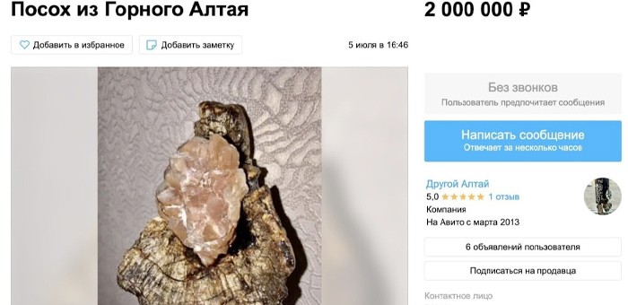 «Посох силы из Горного Алтая» продают на «Авито» за два миллиона рублей