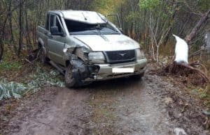 В лесной местности перевернулся УАЗ, водитель погиб В лесной местности перевернулся УАЗ Хантер, водитель погиб