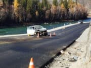 Водитель без прав врезался в скалу на Чуйском тракте Водитель без прав врезался в скалу на Чуйском тракте