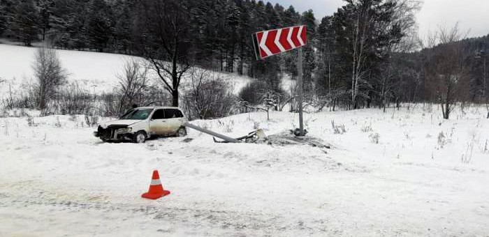 Нетрезвый водитель врезался в дорожный знак и покалечил пассажира