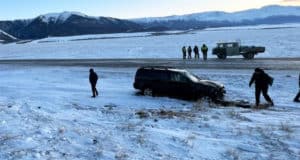 Nissan Pathfinder перевернулся возле Курая, водитель госпитализирована