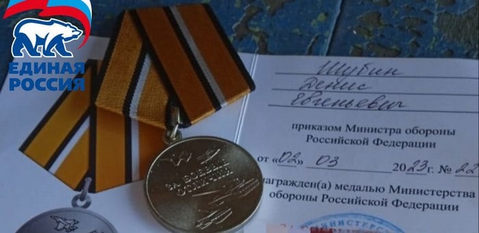 Депутат Госсобрания Денис Шубин награжден медалью «За боевые отличия»