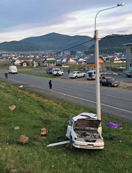 В Шебалино Toyota сбила собаку и врезалась в опору ЛЭП: погибла молодая туристка 