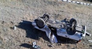 Возле Акташа опрокинулась иномарка: пострадали четыре человека
