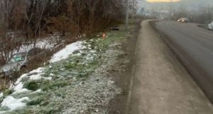 Автоледи не справилась с управлением: «Хонда» съехала с дороги после заноса