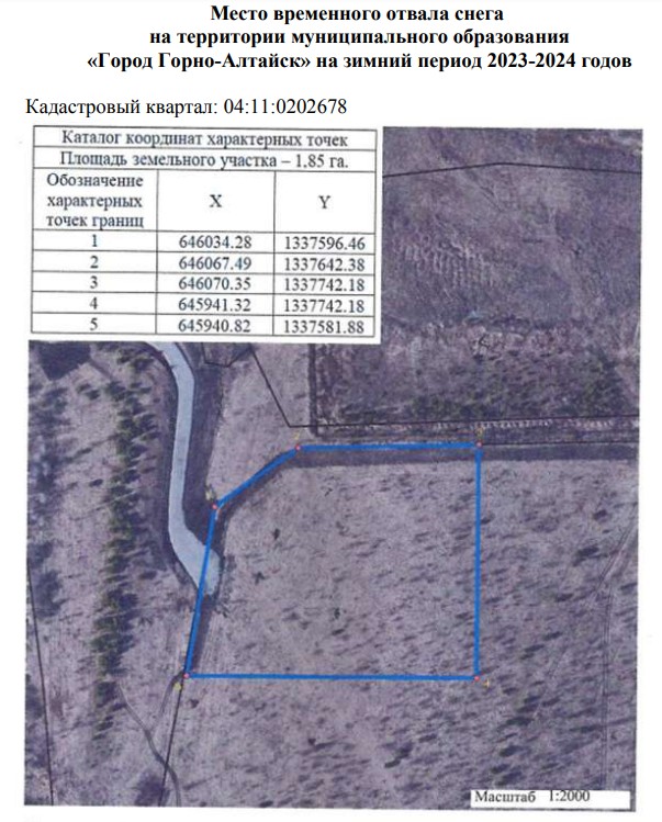 Место отвала снега определили в Горно-Алтайске 