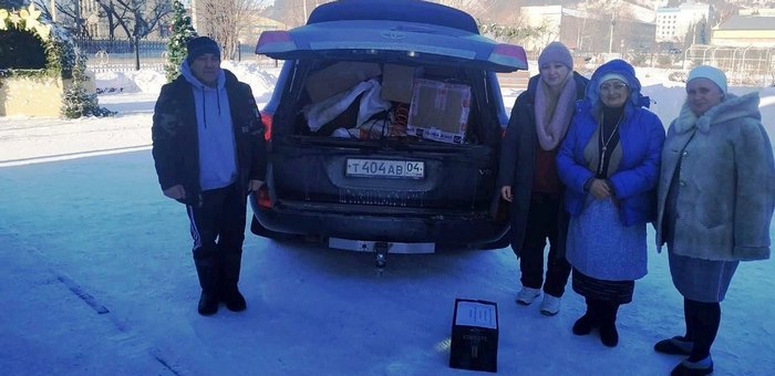 Участникам спецоперации передали крещенскую воду из Республики Алтай