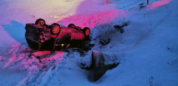 «Хонда» съехала в кювет и опрокинулась у села Урлу-Аспак, пострадала пассажирка
