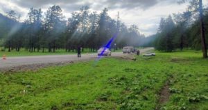Иномарка слетела с дороги в Усть-Канском районе, пострадали два человека