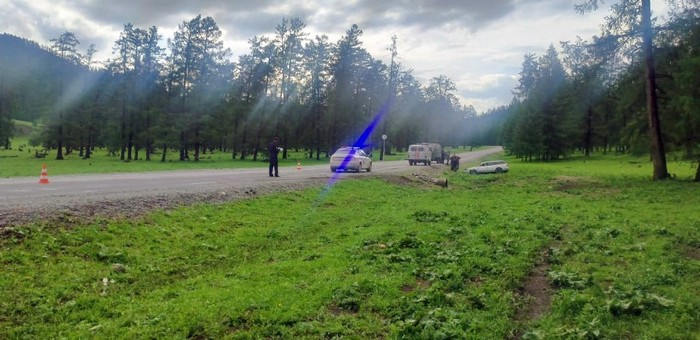 Иномарка слетела с дороги в Усть-Канском районе, пострадали два человека