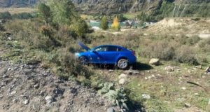 В Чемальском районе иномарка слетела с дороги в кювет, пострадал турист В Чемальском районе иномарка слетела с дороги в кювет, пострадал турист