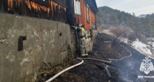 Крупный ландшафтный пожар произошел в Чемале из-за курильщика