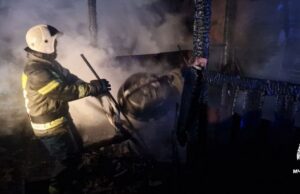 Крупный пожар произошел в Кызыл-Озеке
