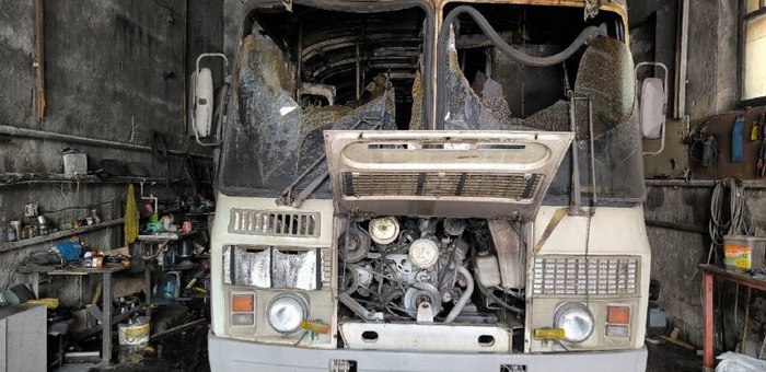 В Горно-Алтайске сгорел второй с начала месяца автобус