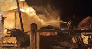 Крупный пожар произошел в Бешпельтире, пострадал один человек
