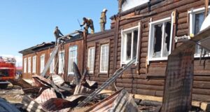 В Ортолыке произошел пожар в здании сельской администрации