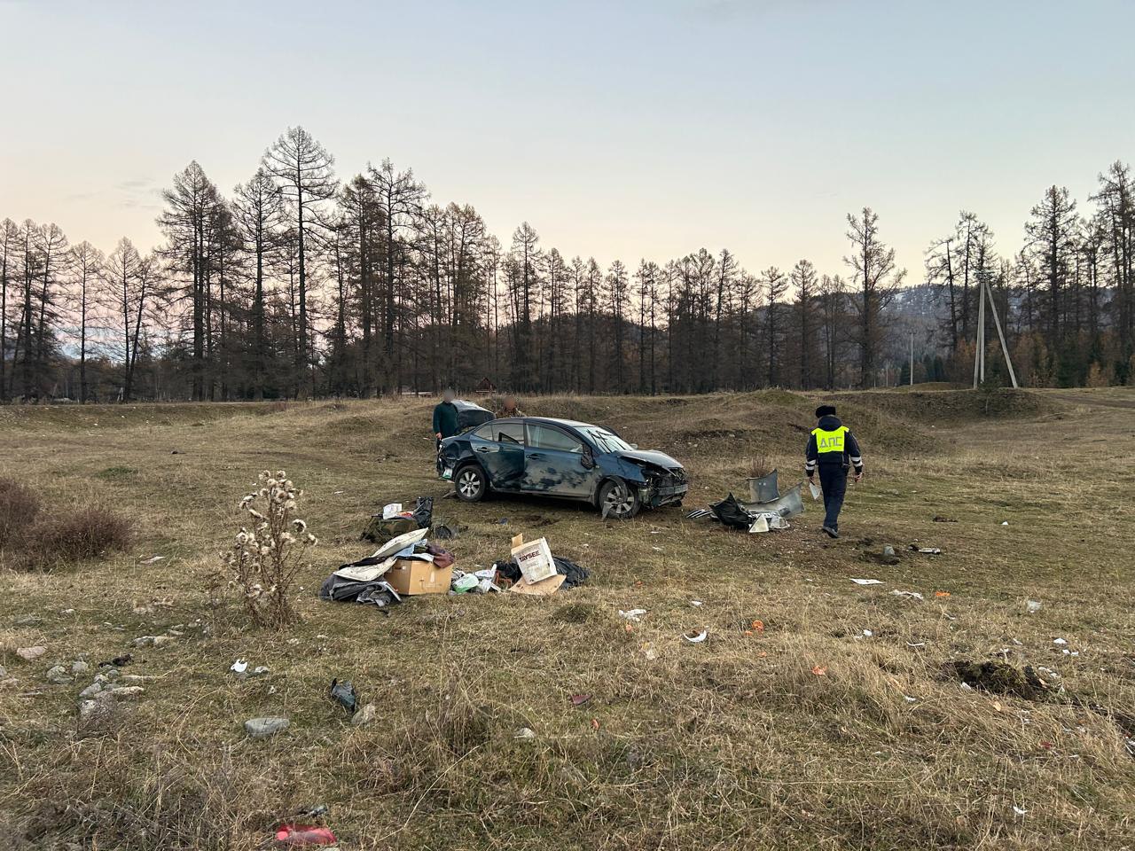 «Тойота» слетела с дороги у села Тюгурюк, пострадали двое детей