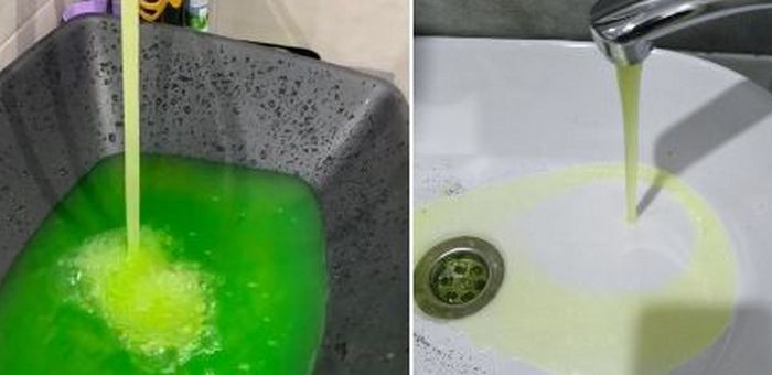 В многоквартирном доме в Майме из кранов потекла зеленая вода