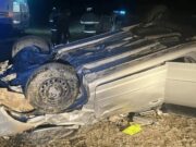 На Чуйском тракте перевернулась иномарка, пострадали два человека