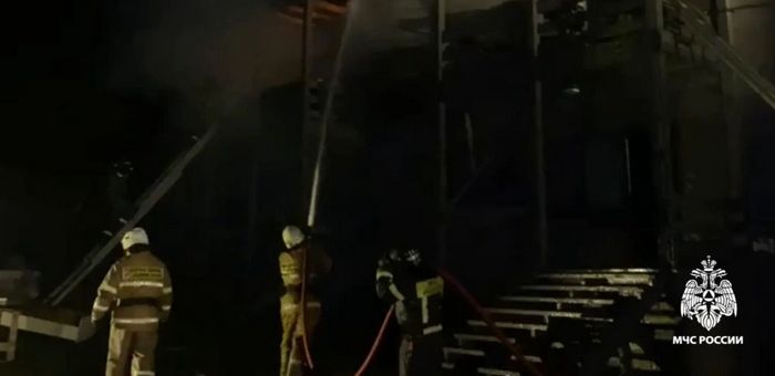 В Манжероке ночью произошел крупный пожар