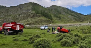 Автоледи врезалась в дорожный знак в Онгудайском районе
